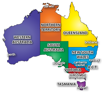 What are all of the states of Australia?